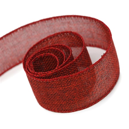 Toys4.0 1.5 in. 50 Yards Burlap Ribbon, Scarlet TO2635850